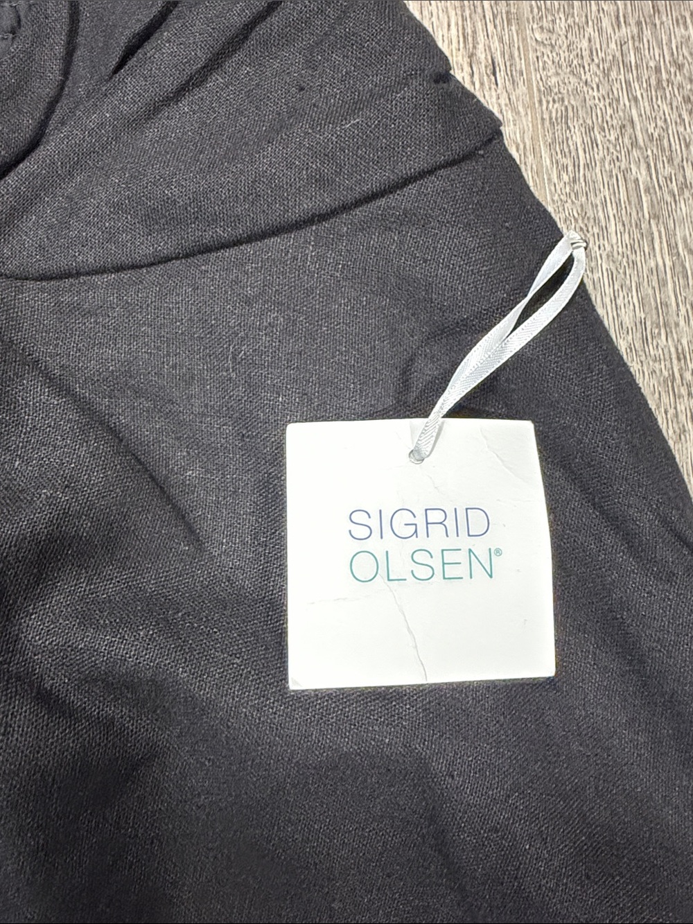 Sigrid Olsen Black Midi Skirt with Tie Front and Eyelet Hem - Picture 3 of 10